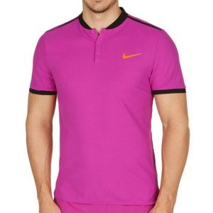 Nike Dri Fit Bright Purple Crew Neck Polo with Orange Nike Logo size XL